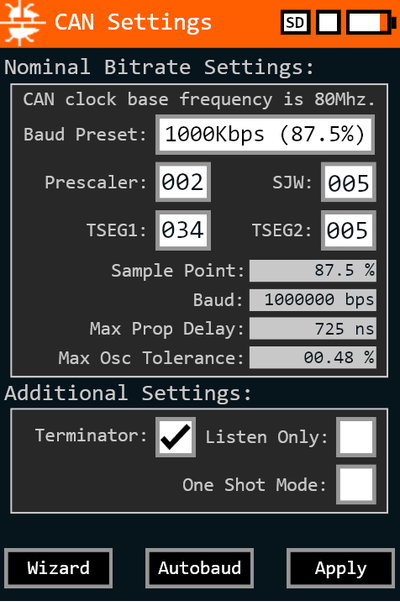 CAN Bit Timing & CAN Settings | CAN Bus Debugger Docs